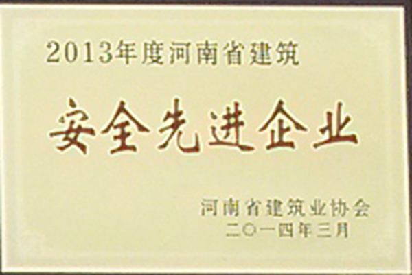 2013年度安全先 進(jìn)企業(yè)